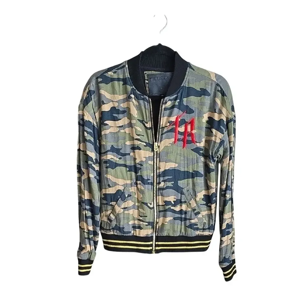 True Religion Camouflage Bomber Jacket Womens Size Small